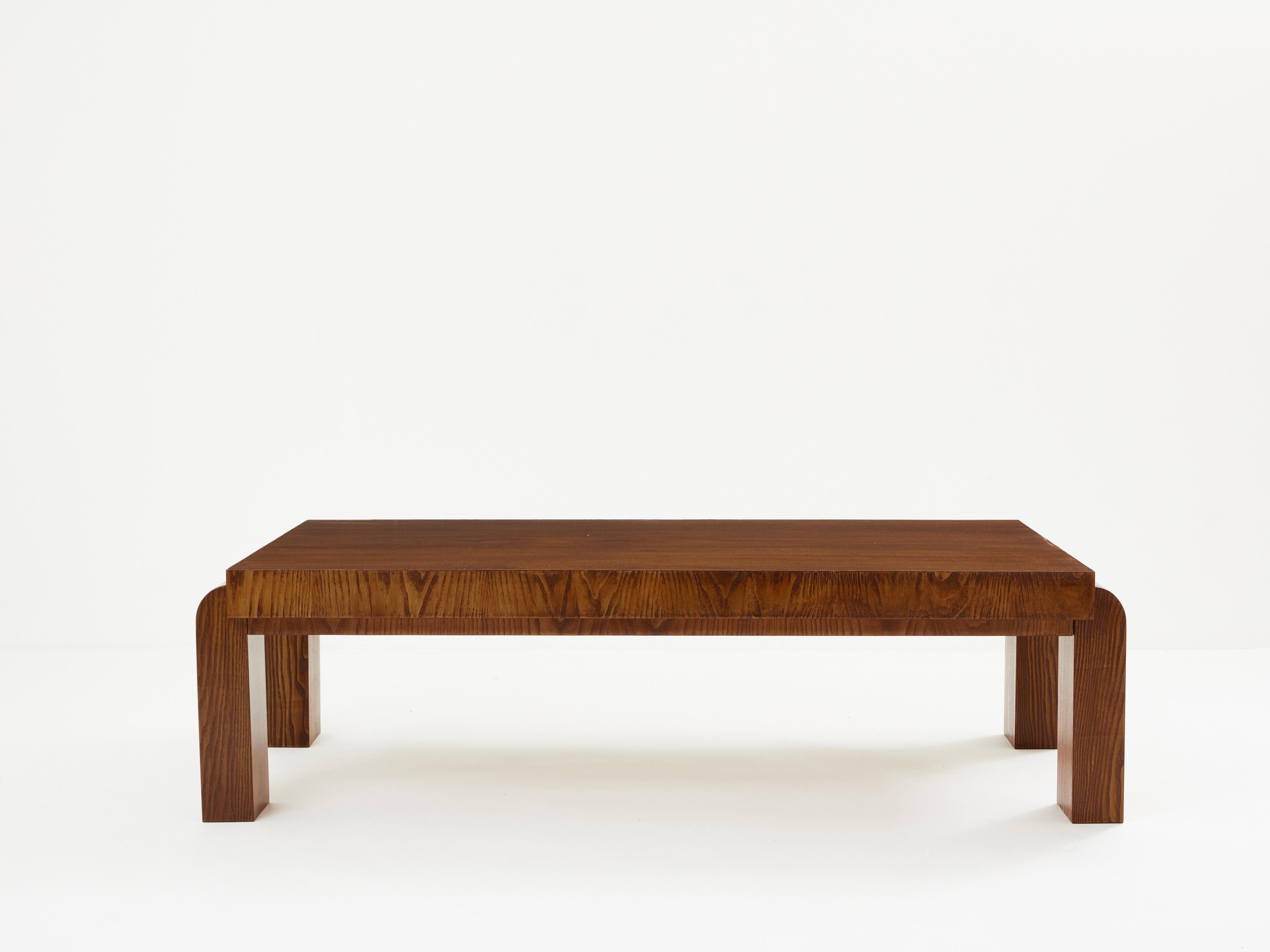 Michel Dufet modernist ashwood coffee table 1930 For Sale 3