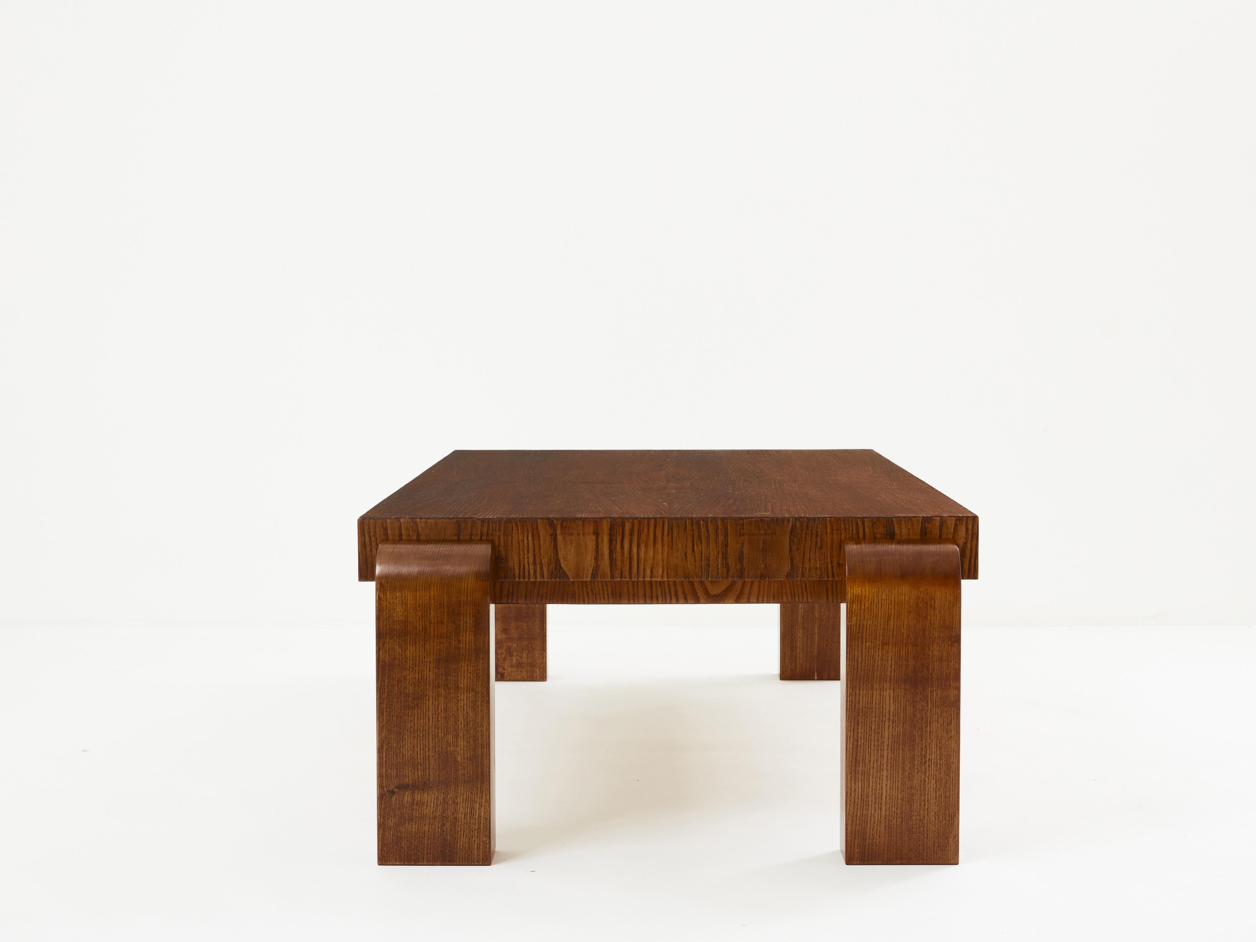 Mid-20th Century Michel Dufet modernist ashwood coffee table 1930 For Sale