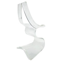 Retro Michel Dumas Sculpted Lucite "Dumas Chair" for Atelier Dumas, France c1970s