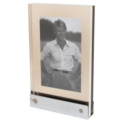 Michel Dumas for Roche Bobois Chrome and Lucite Picture Frame, 1960s