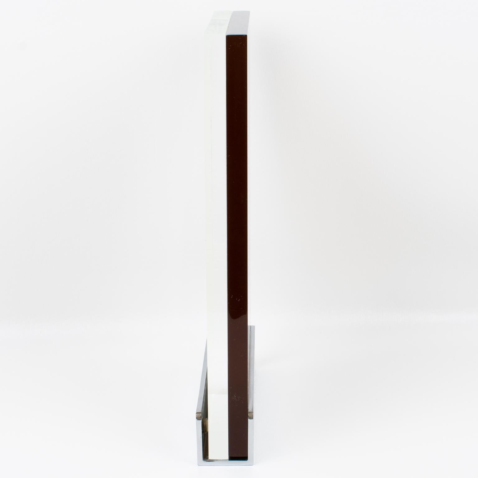 Michel Dumas for Roche Bobois Chrome and Lucite Picture Frame In Good Condition For Sale In Atlanta, GA