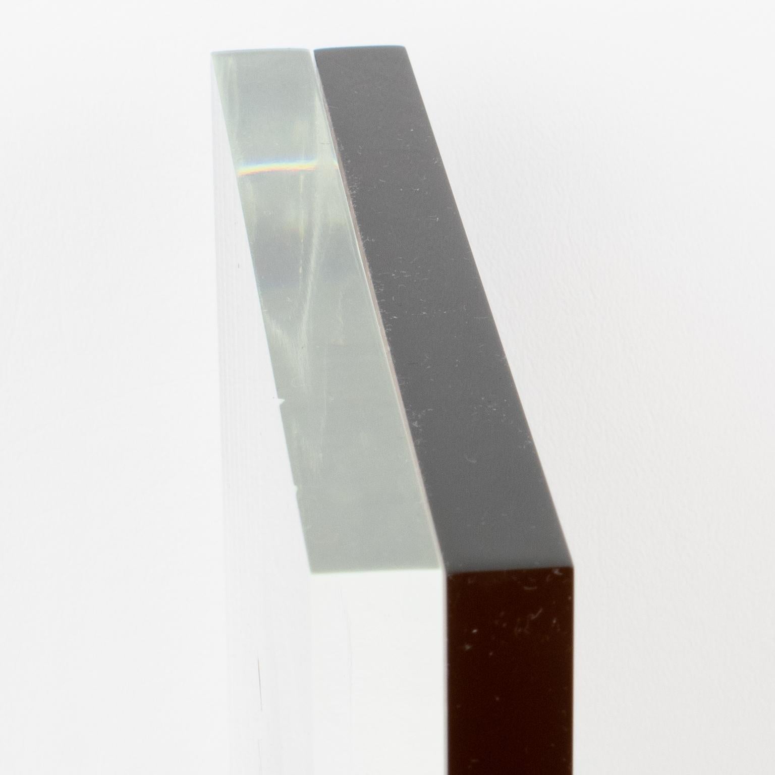 Mid-20th Century Michel Dumas for Roche Bobois Chrome and Lucite Picture Frame For Sale