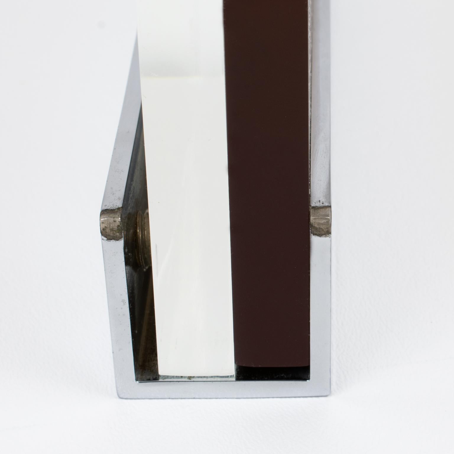 Michel Dumas for Roche Bobois Industrial Chrome and Lucite Picture Frame, 1960s For Sale 4