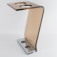 Michel Dumas per Roche Bobois Portaombrelli in lucite e cromo, circa 1970