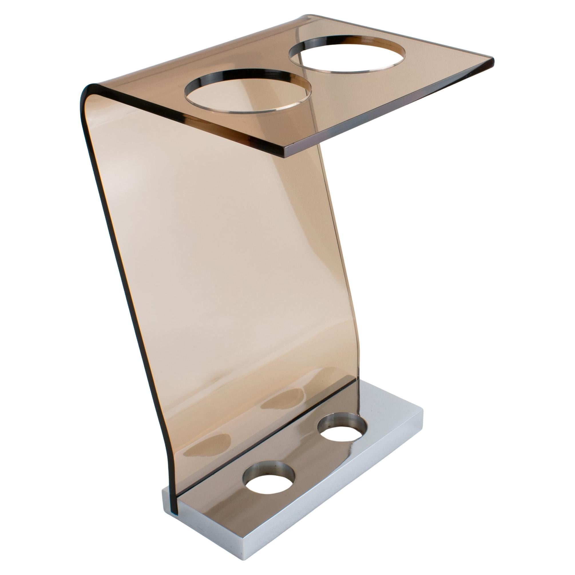 Michel Dumas per Roche Bobois Portaombrelli in lucite e cromo, circa 1970 in vendita