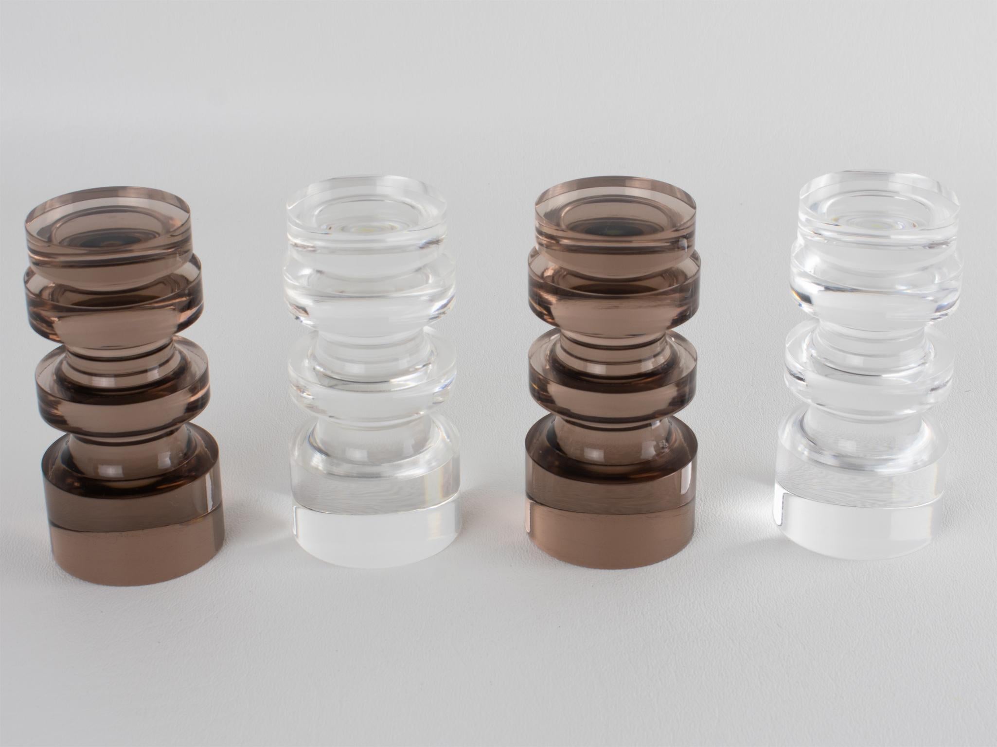 Juego de ajedrez de plexiglás y aluminio Michel Dumas para Roche Bobois, hacia 1970 en venta 4