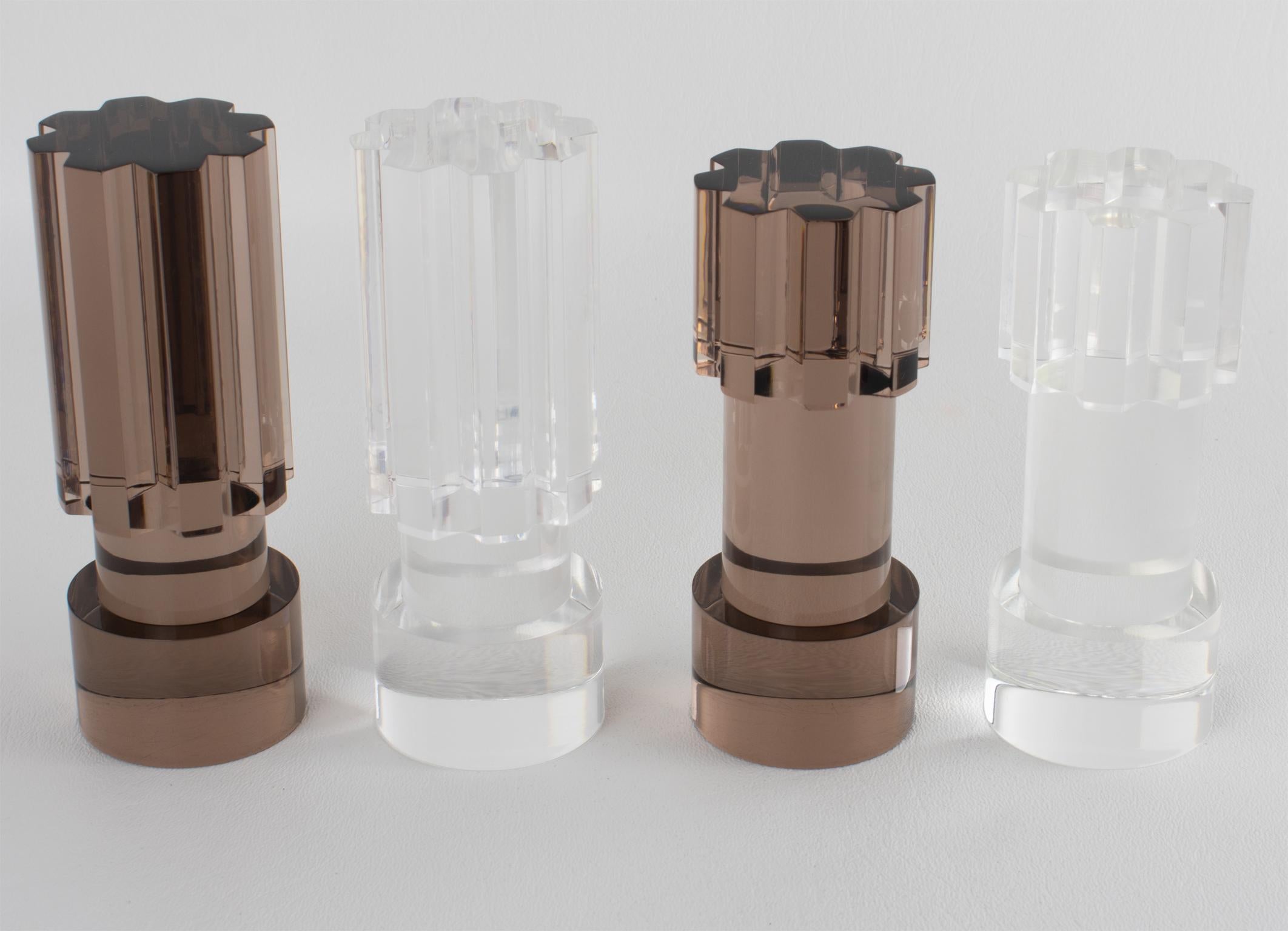 Juego de ajedrez de plexiglás y aluminio Michel Dumas para Roche Bobois, hacia 1970 en venta 2