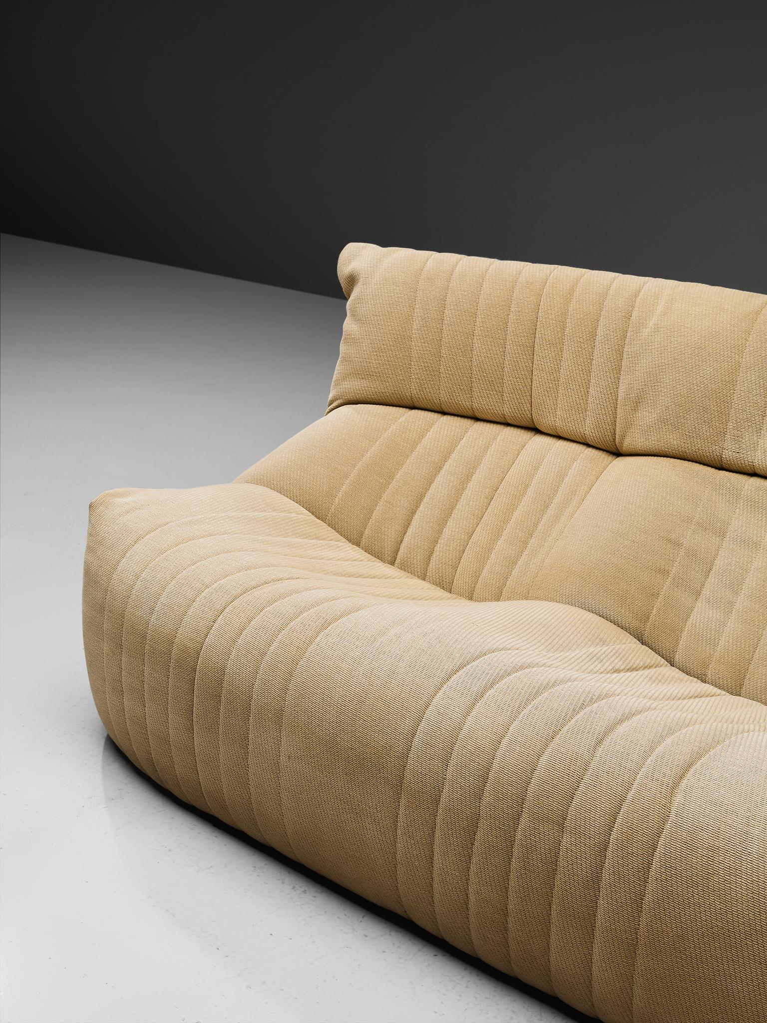 Post-Modern Ligne Roset Sofa in Off-White Fabric