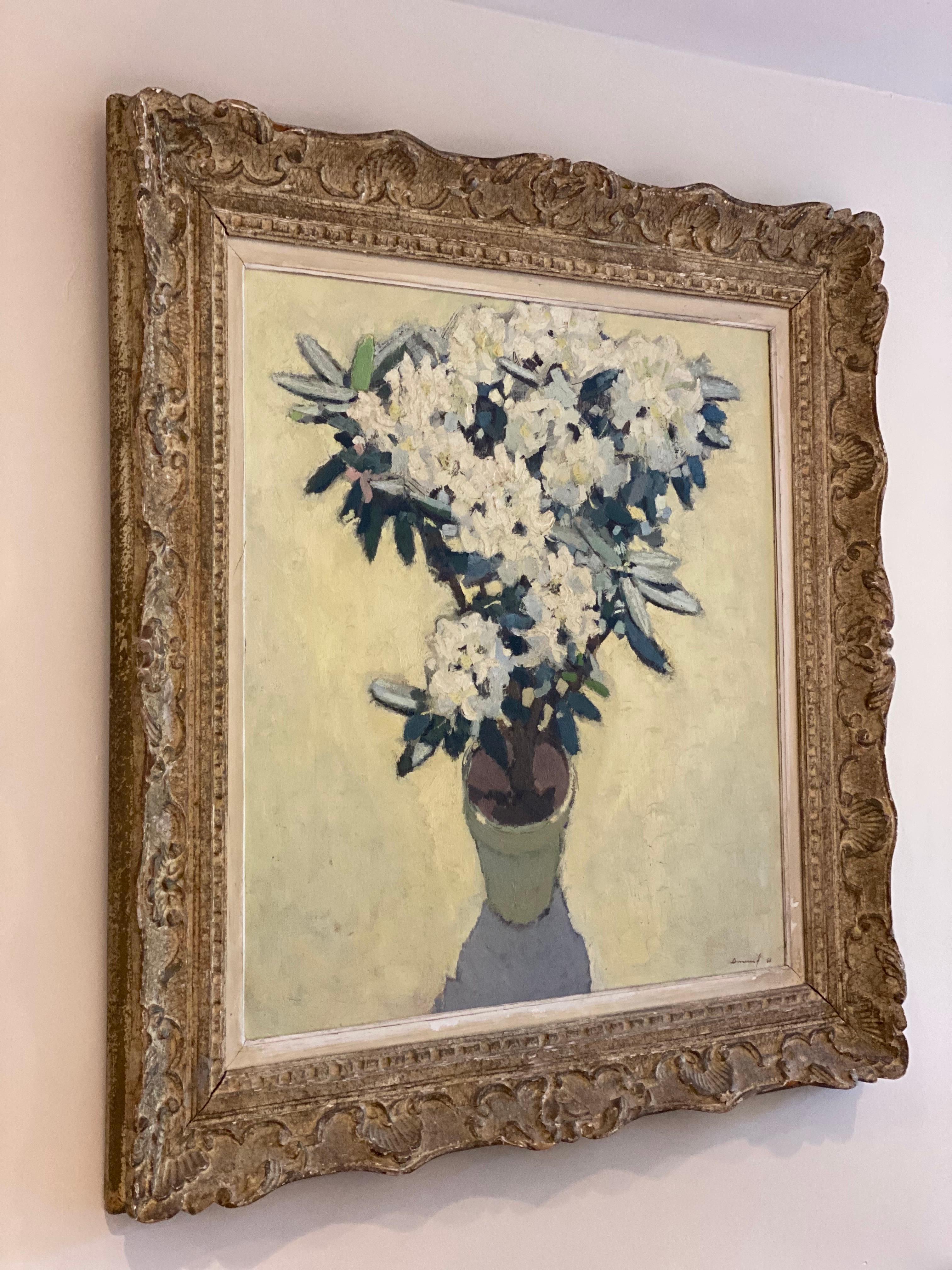 Michel Dureuil, French, Le Rhododendron, Oil on Canvas, 1952 In Good Condition For Sale In Southampton, NY