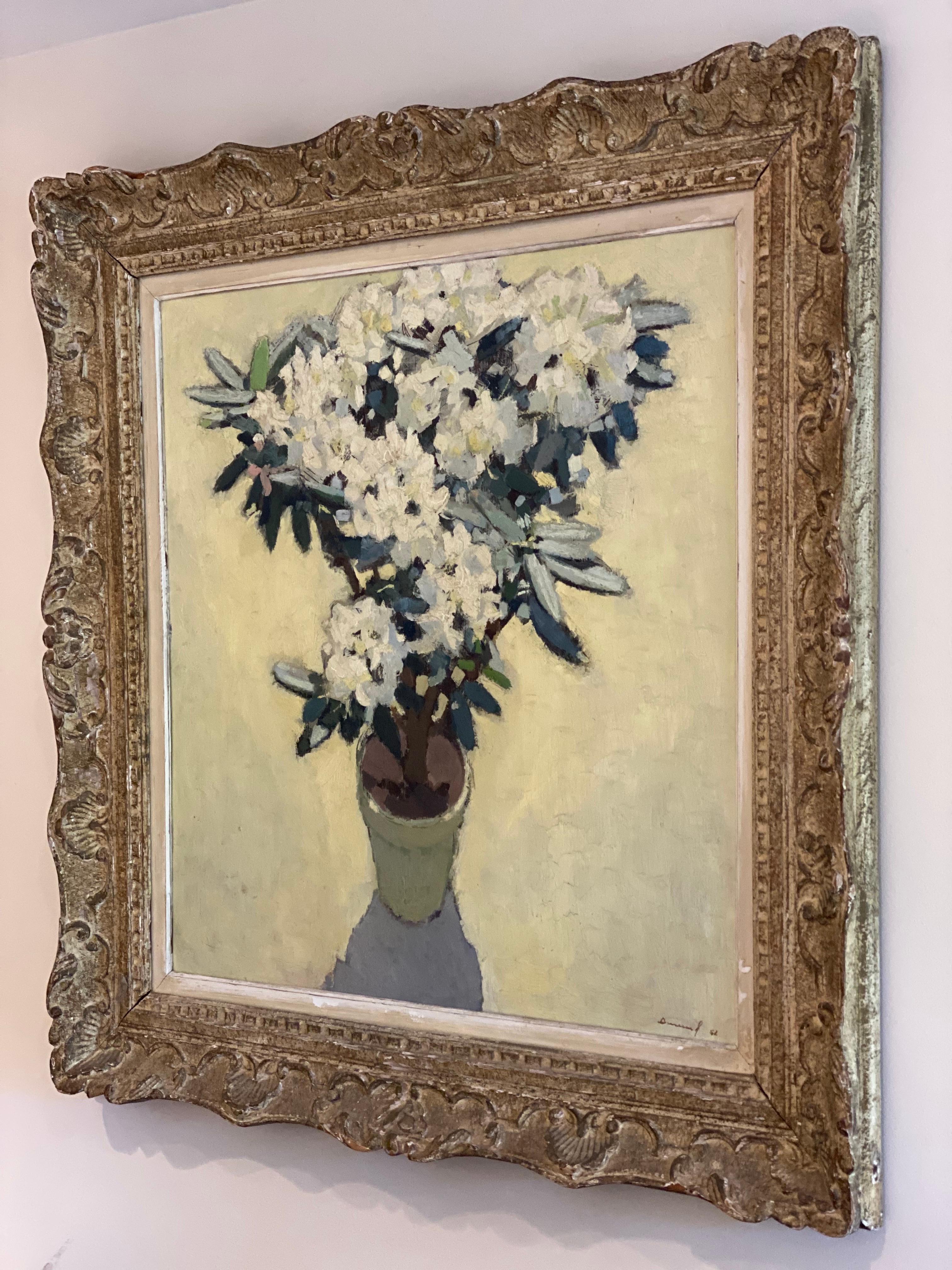 Michel Dureuil, French, Le Rhododendron, Oil on Canvas, 1952 For Sale 1