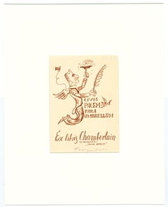 Ex Libris Chamberlain - Etching by Michel Fingesten - 1930s