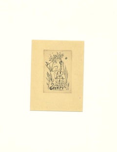 Ex Libris et Musicis Gheri - Etching by Michel Fingesten - 1930s