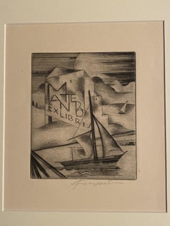 Ex Libris - Etching by Michel Fingesten - 1930s