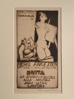 Ex Libris - Etching by Michel Fingesten - 1930s