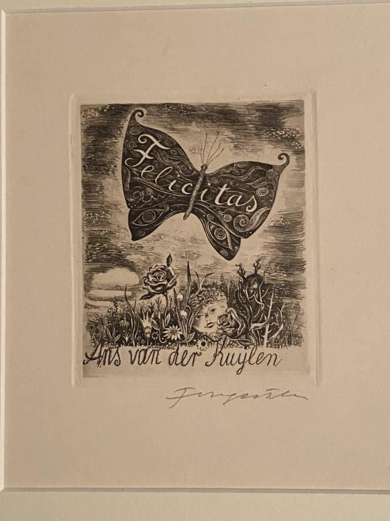 "Ex Libris" è un'acquaforte, Ex Libris, su carta color avorio di Michel Fingesten.
In condizioni eccellenti: Come nuovo.

Firmato a mano a matita, in basso a destra.

Dimensioni del contenitore: 30 x 24,5 cm

Michel Fingesten (1884 - 1943) è stato