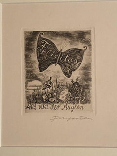 Ex Libris - Etching by Michel Fingesten - 1930s