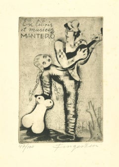 Ex Libris - Etching by Michel Fingesten - 1930s