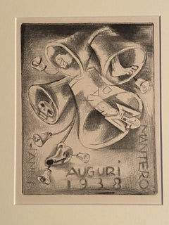 Ex Libris - Etching by Michel Fingesten - 1930s