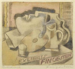 Ex Libris - Fingesten - Etching by Michel Fingesten - 1930s