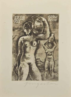 Ex Libris - Gaston Roux - Eau-forte de Michel Fingesten - années 1930