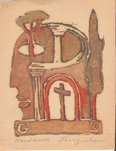 Ex Libris "GB" - Original Woodcut by M. Fingesten - Early 1900
