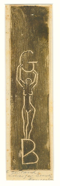 Ex Libris - GB - Original Woodcut by M. Fingesten - Early 1900