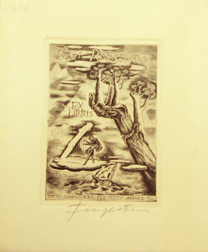 Ex Libris original, avec passpartout.

Gravure sur papier.

Signé à la main. 