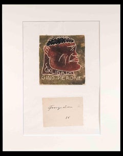 Ex Libris Gino Nerone - Woodcut by Michel Fingesten - 1936