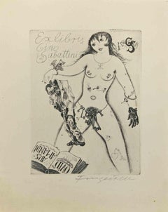 Ex Libris - Gino Sabattini - Eau-forte de Michel Fingesten - années 1930