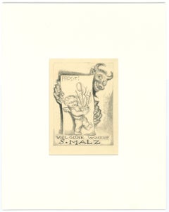 Ex Libris Gutes Glück – Radierung von M. Fingesten – 1930er Jahre