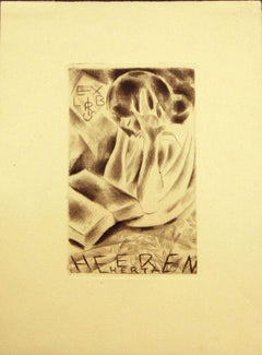 Ex Libris Heeren Herta - Etching by Michel Fingesten - 1930s