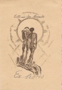 Ex Libris Lotte und Sam Margules- Woodcut by Michel Fingesten-Early 20th Century