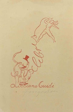 Ex Libris - Luciano Guidi - Woodcut by Michel Fingesten - 1930s