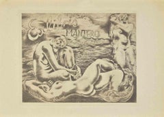 Ex Libris - Mantero - Etching by Michel Fingesten - 1937 