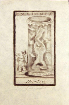 Ex Libris Mantero Femmina Vulgar - Etching by Michel Fingesten - 1935