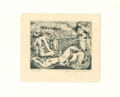 Ex Libris Mantero - Gravure originale de M. Fingesten - années 1930