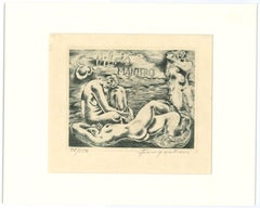 Ex Libris - Mantero - Gravure originale de M. Fingesten - années 1930