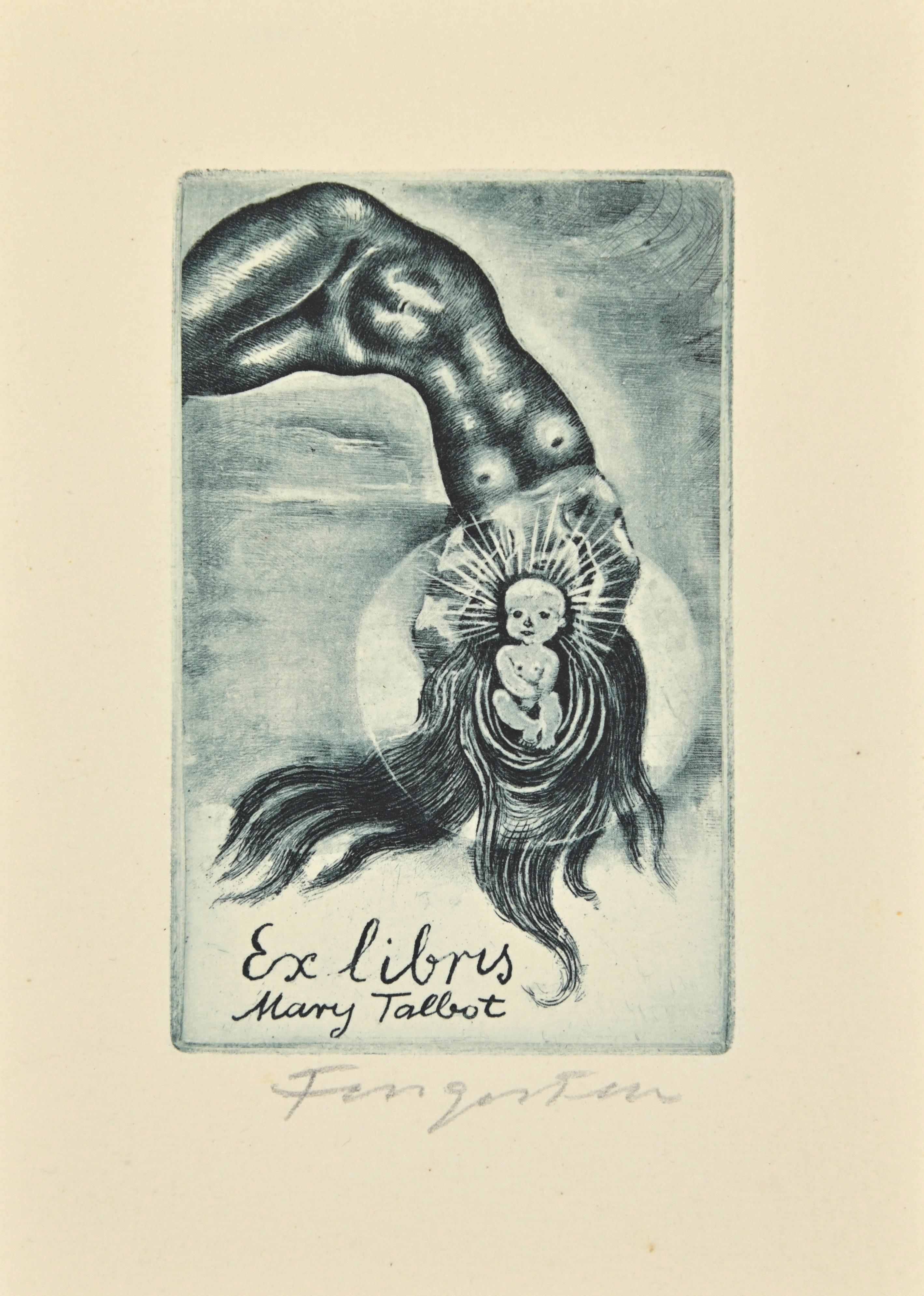 Ex Libris - Mary Talbot is an Etching print created by  Michel Fingesten.

Hand Signed on the lower right margin.

Good conditions.

Michel Fingesten (1884 - 1943) was a Czech painter and engraver of Jewish origin. He is considered one of the