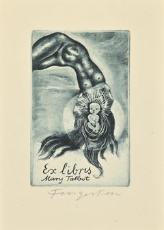 Vintage Ex Libris - Mary Talbot - Etching by Michel Fingesten - 1930s