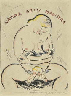 Ex Libris Natura Artis Magistra - Etching by Michel Fingesten - 1930s