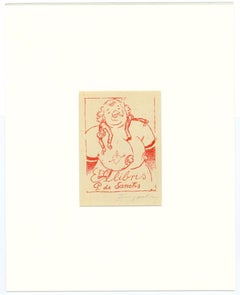 Ex Libris P. De Sanctis - Etching by Michel Fingesten - 1930s