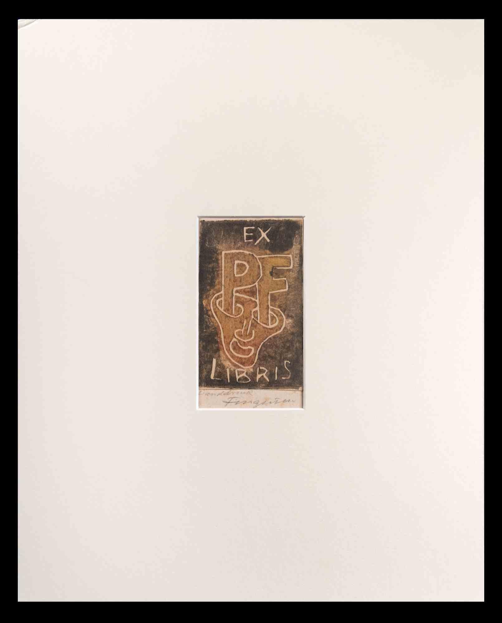 Ex Libris PF is a woodcut print by Michel Fingesten, realized in 1935.

Hand signed, included a white cardboard passpartout (30x24 cm).

In excellent conditions: As good as new.

Michel Fingesten (1884 - 1943) was a Czech painter and engraver of