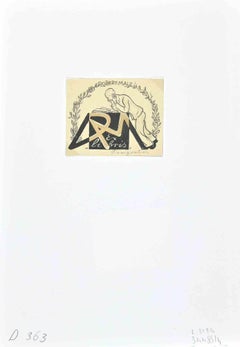 Ex Libris -  Robert Malz - Woodcut by Michel Fingesten - 1930s
