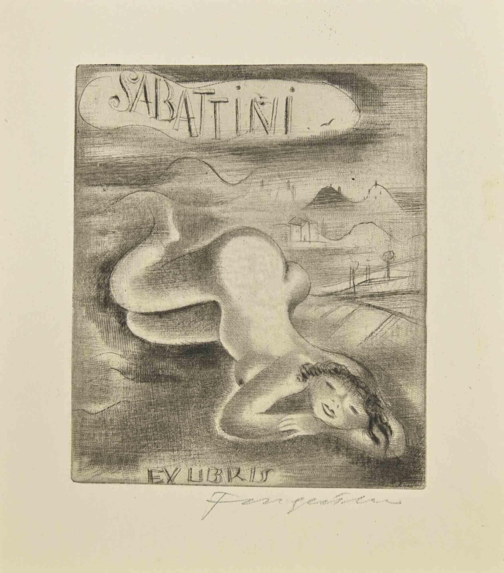 Ex Libris - Sabattini is an Etching print created by  Michel Fingesten.

Hand Signed on the lower right margin.

Very Good conditions.

Michel Fingesten (1884 - 1943) was a Czech painter and engraver of Jewish origin. He is considered one of the