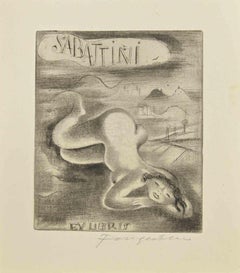 Vintage Ex Libris - Sabattini - Etching by Michel Fingesten - 1930s