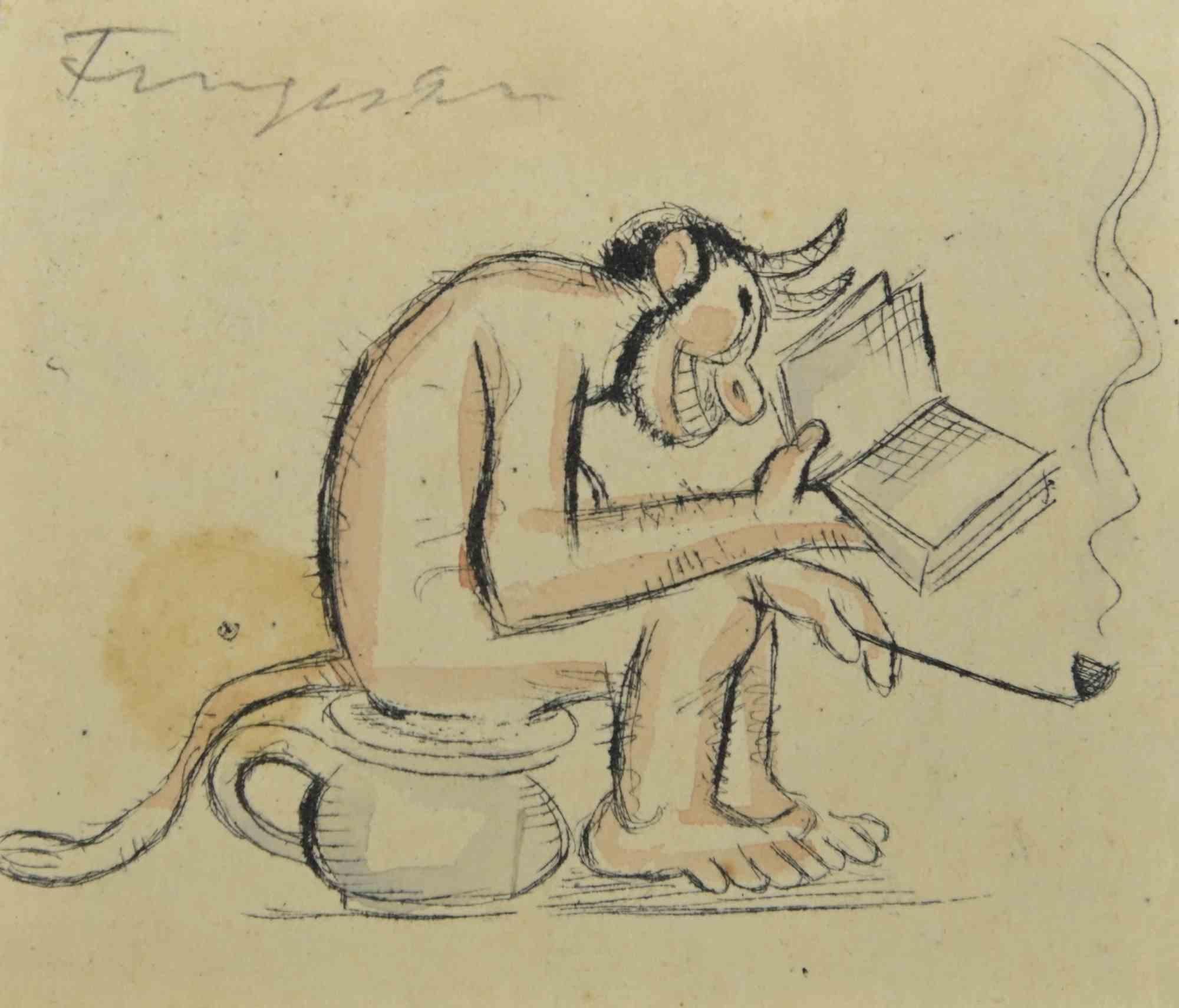 Ex Libris  ist ein farbiger Holzschnitt, der von  Michel Fingesten.

Handsigniert am oberen Rand.

Gute Bedingungen.

Michel Fingesten (1884 - 1943) war ein tschechischer Maler und Graveur jüdischer Herkunft. Er gilt als einer der größten