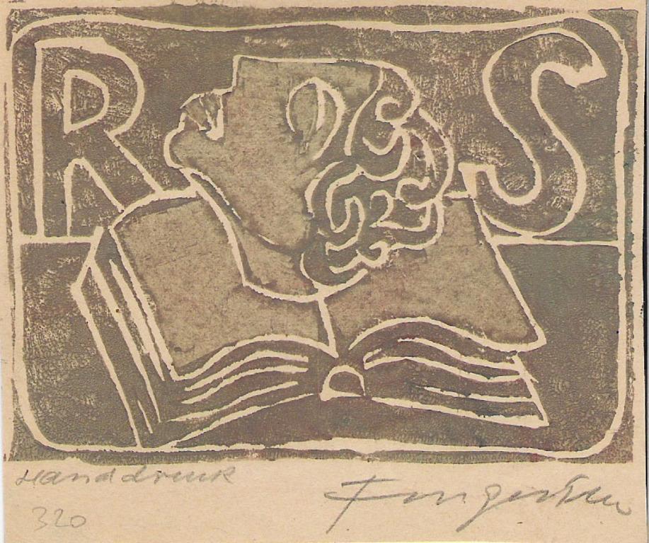 Ex Libris original avec passpartout.

Gravure sur bois sur papier.

Signé à la main. 