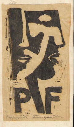 Ex Libris - Holzschnitt von Michel Fingesten - Anfang des 20. Jahrhunderts