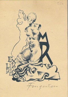 Ex Libris - Woodcut by Michel Fingesten - Early 20th Century