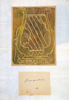Ex Musicis - Original Woodcut by M. Fingesten - Early 1900